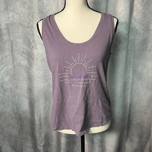 Beachbody Be Your Best Sun & Waves Purple Racerback Tank - size medium